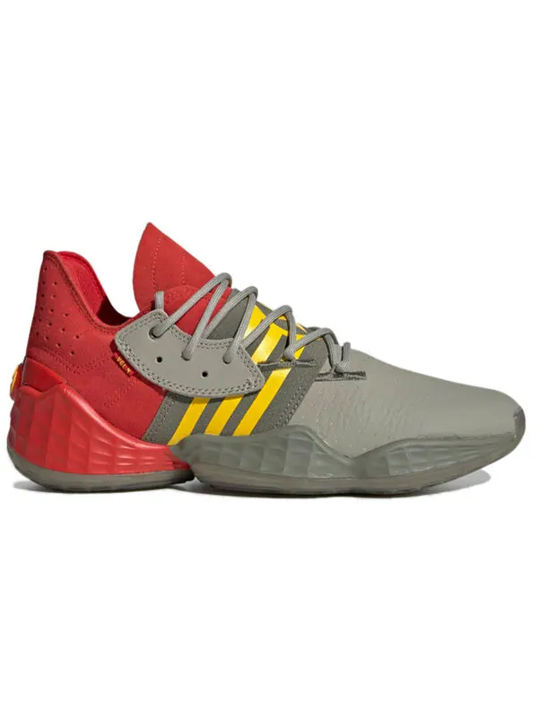 Кроссовки Harden Vol. 4 Adidas — изображение 2 из 4, зеленый/красный/желтый