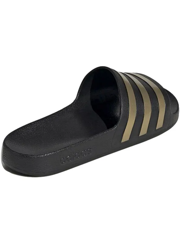 Тапочки adilette aqua slides 'black gold metallic' Adidas — изображение 4 из 4, черный/золотистый