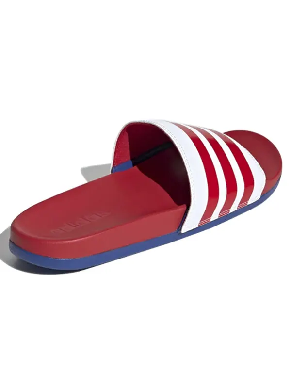 Тапочки adilette comfort 'scarlet' Adidas — изображение 3 из 4, белый/красный/синий