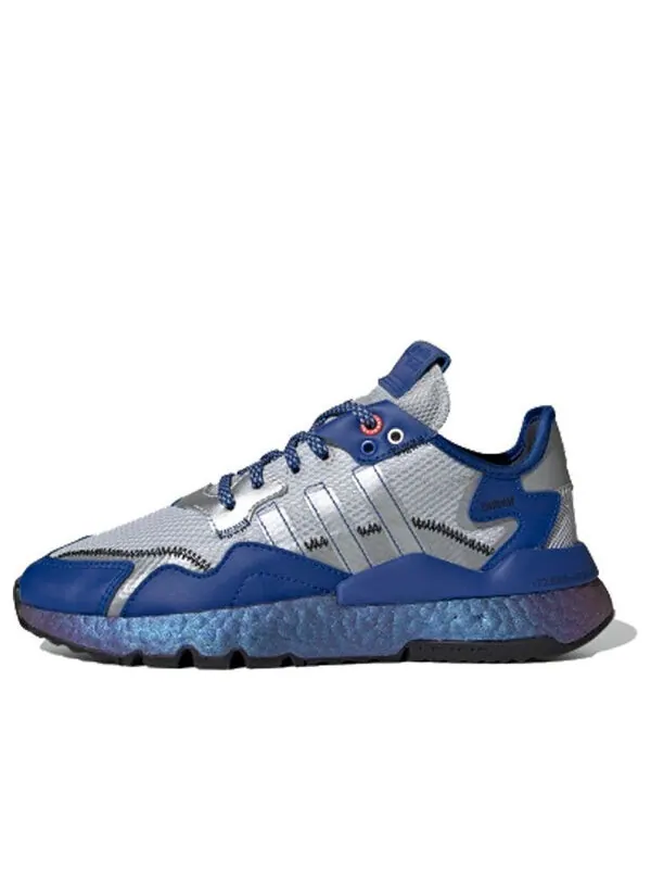Кроссовки ночные джоггеры Adidas — изображение 1 из 4, синий/серебристый