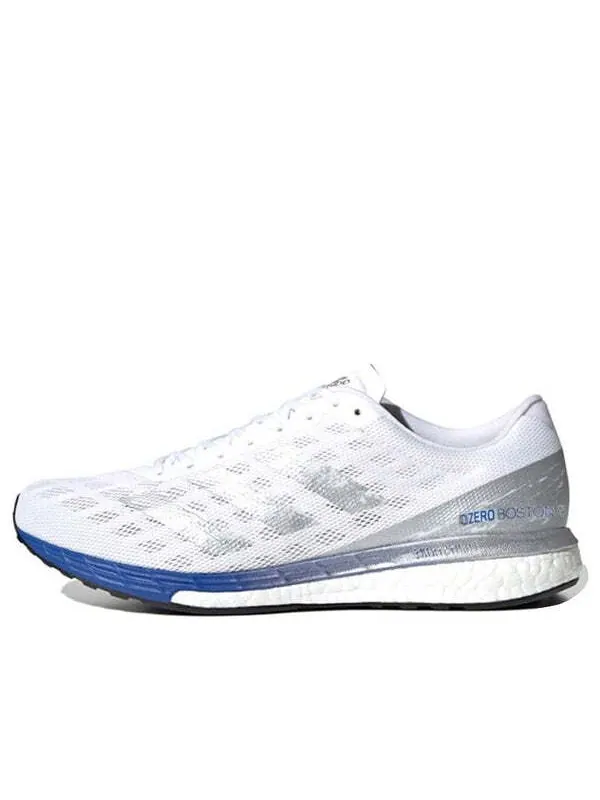 Кроссовки adizero boston 9 серебристые Adidas — изображение 1 из 4, белый/серебристый/синий