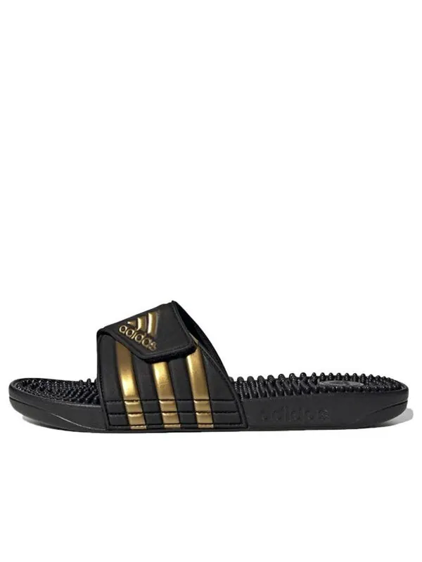 Тапочки adissage slides 'black gold metallic' Adidas — изображение 1 из 4, черный