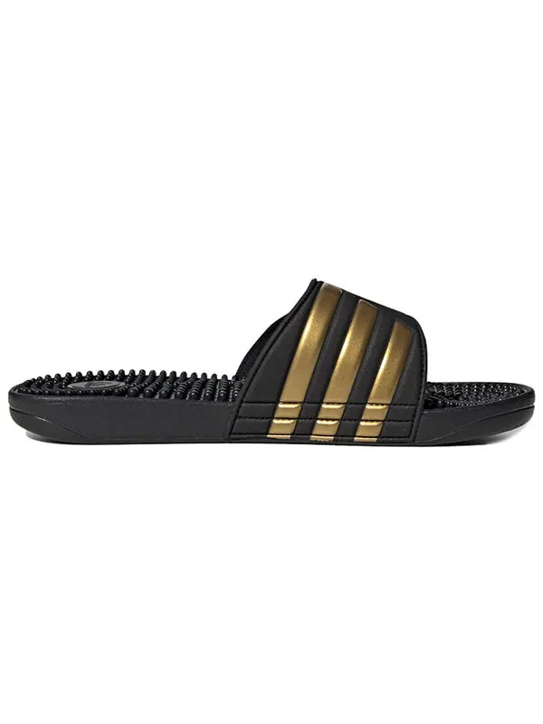 Тапочки adissage slides 'black gold metallic' Adidas — изображение 2 из 4, черный