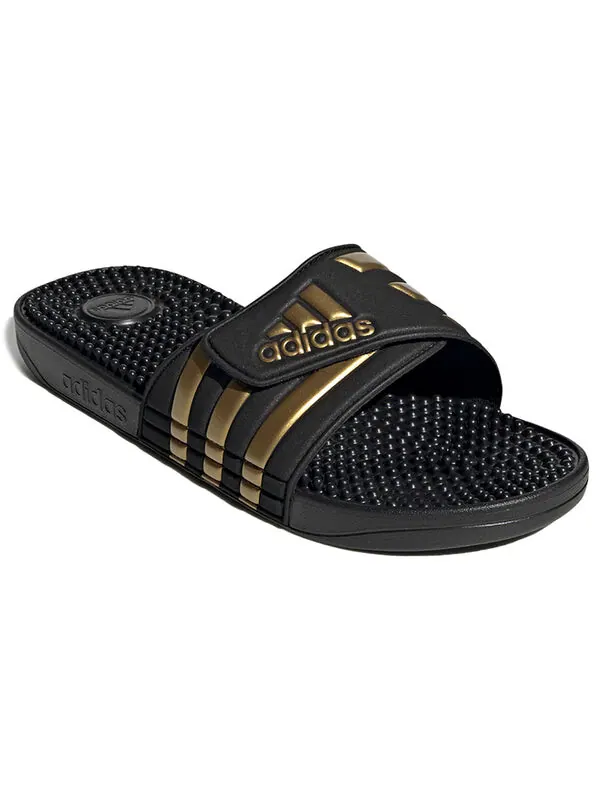 Тапочки adissage slides 'black gold metallic' Adidas — изображение 3 из 4, черный