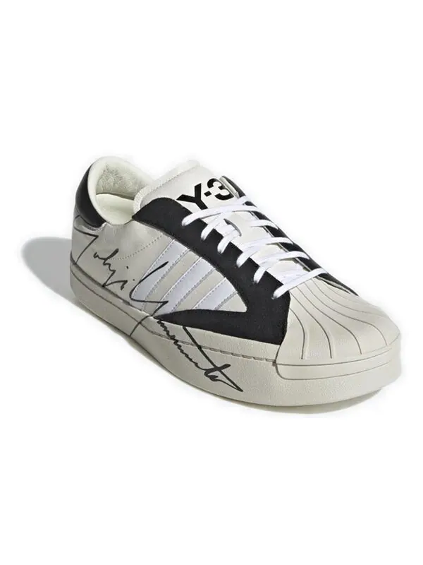 Модные кроссовки y 3 yohji pro superstar skate low Adidas — изображение 2 из 4, черный / белый