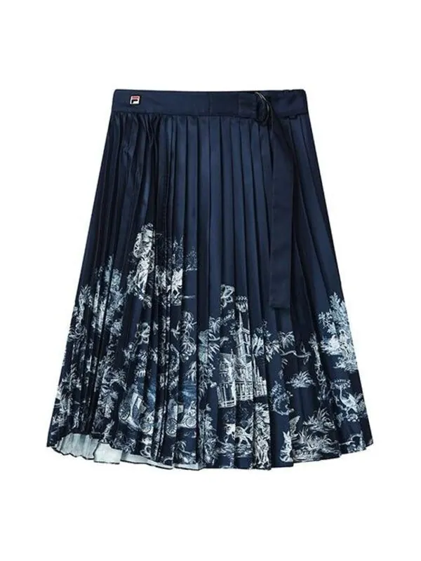 Кроссовки casual long skirt 'navy white' Fila — изображение 1 из 2, темно-синий/белый