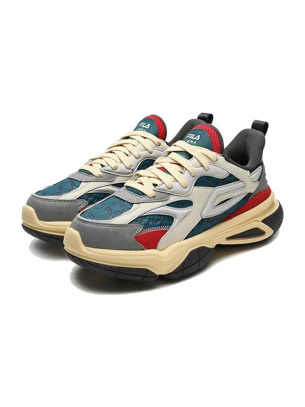 Кроссовки nucleo icona chunky sneakers 'white grey teal' Fila — изображение 3 из 4, белый/серый/красный