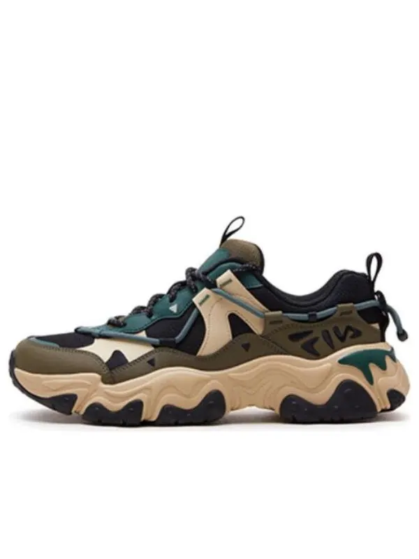 Кроссовки fluid v 'black green comfort' Fila — изображение 1 из 4, черный/зеленый/кремовый