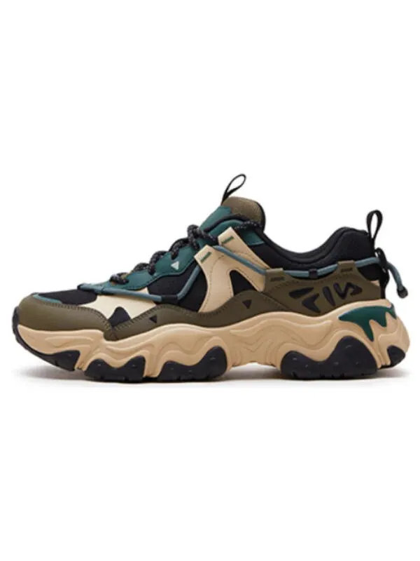 Кроссовки fluid v 'black green comfort' Fila — изображение 2 из 4, черный/зеленый/кремовый