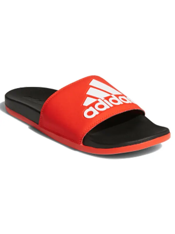 Тапочки adilette comfort slides 'active red' Adidas — изображение 2 из 4, оранжевый/черный