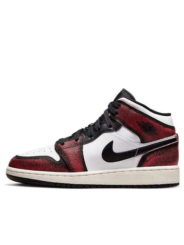 Кроссовки 1 mid se 'wear-away' Air Jordan — изображение 1 из 4, черный/белый