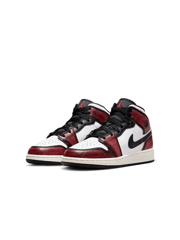 Кроссовки 1 mid se 'wear-away' Air Jordan — изображение 3 из 4, черный/белый