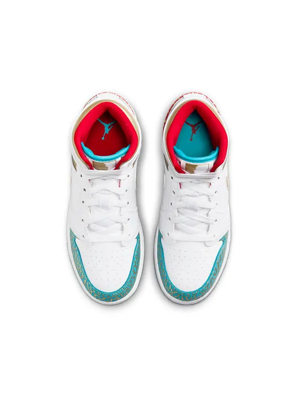 Кроссовки 1 средние Air Jordan — изображение 3 из 4, белый/синий/красный