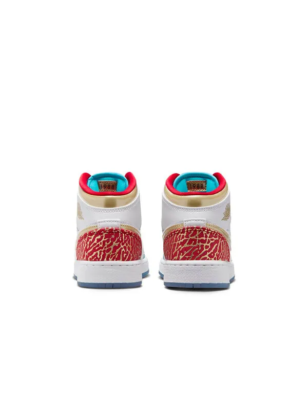 Кроссовки 1 средние Air Jordan — изображение 4 из 4, белый/синий/красный
