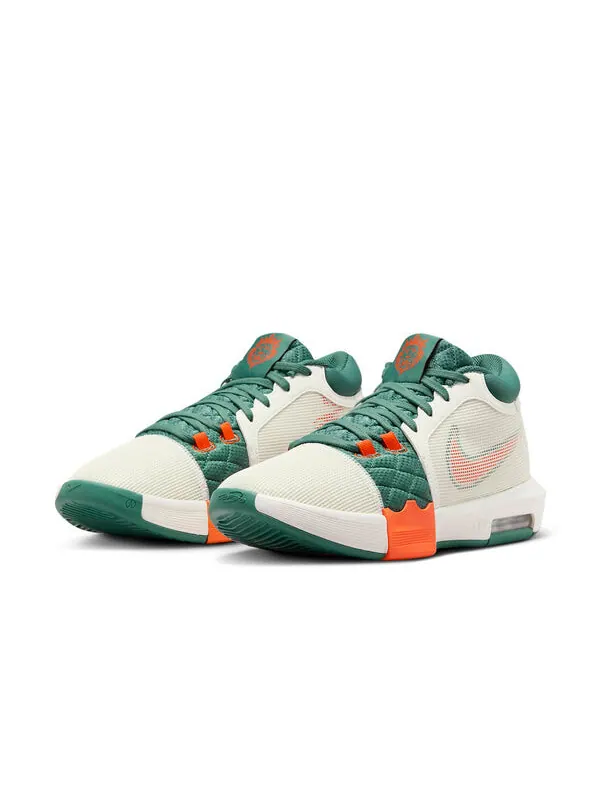 Кроссовки Nike LeBron Witness 8 EP 'Sail Green' — изображение 3 из 4, зеленый/оранжевый