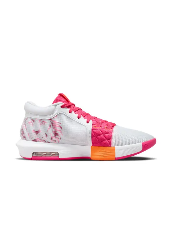 Кроссовки lebron witness 8 ep 'white bright mandarin pink' Nike — изображение 2 из 4, белый/розовый/яркий