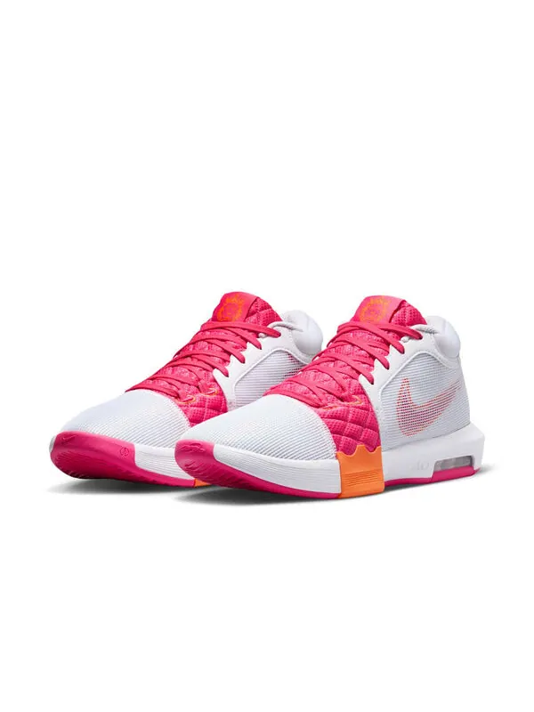 Кроссовки lebron witness 8 ep 'white bright mandarin pink' Nike — изображение 3 из 4, белый/розовый/яркий
