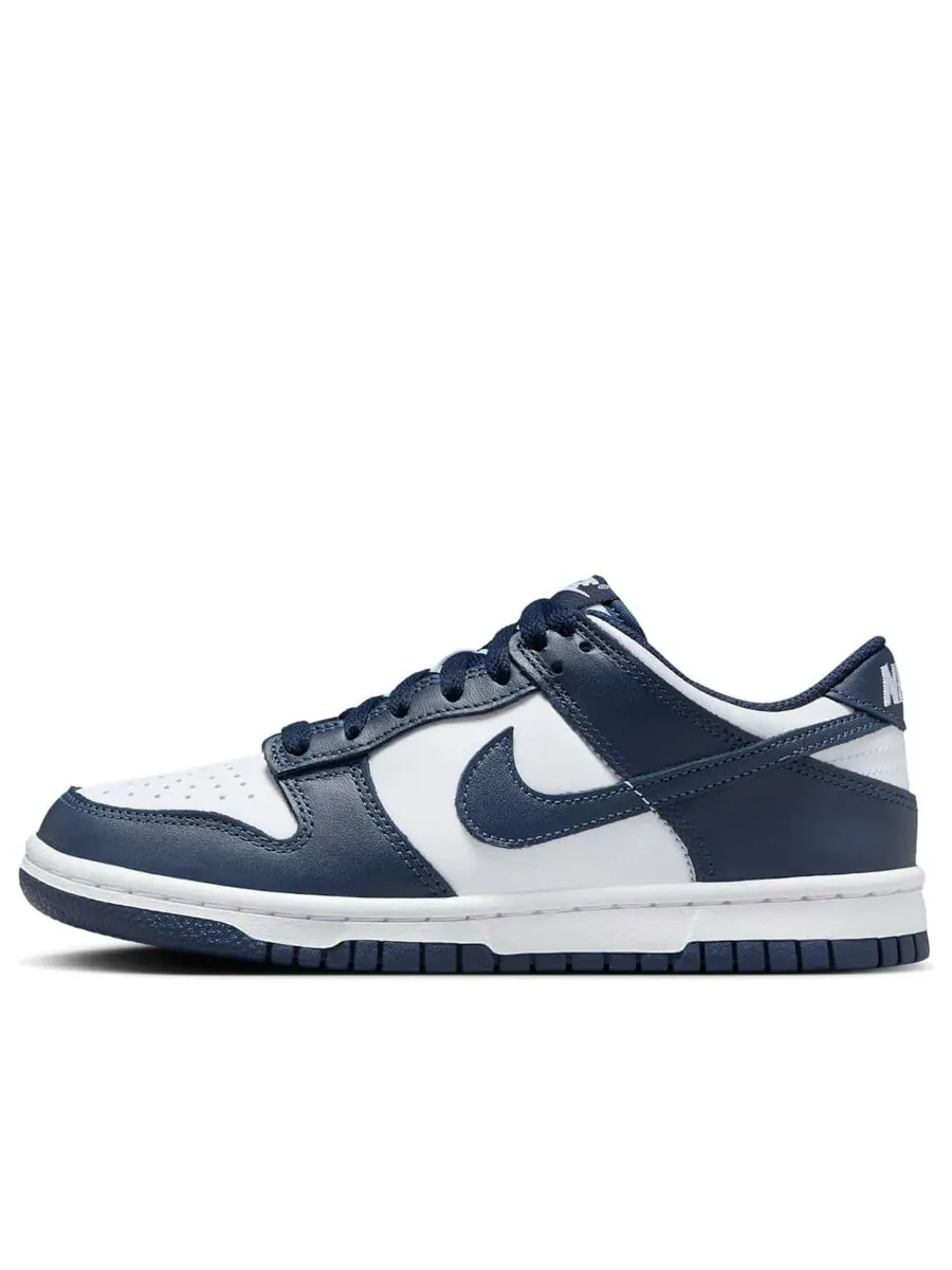 Кроссовки (GS) Nike Dunk Low 'White Midnight Navy' — изображение 1 из 6, белый