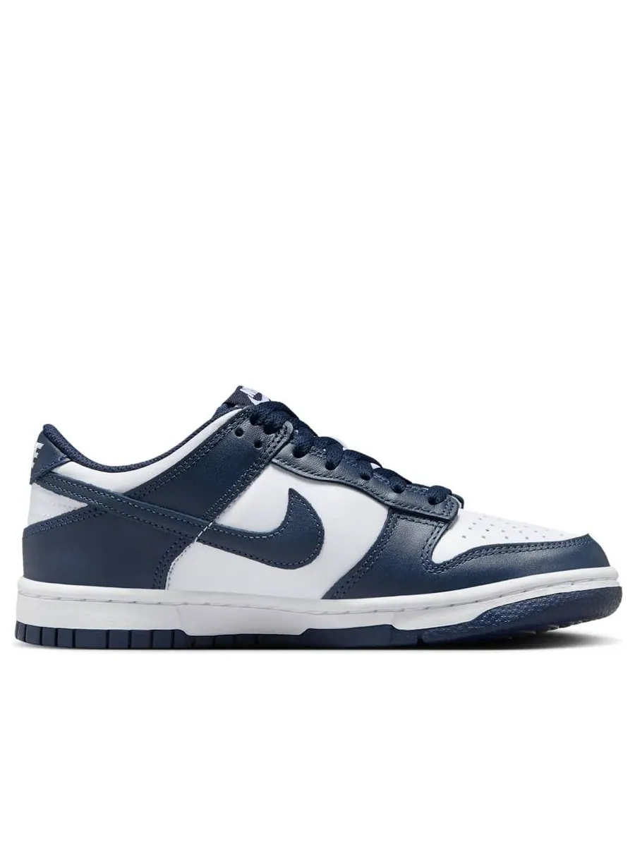 Кроссовки (GS) Nike Dunk Low 'White Midnight Navy' — изображение 2 из 6, белый