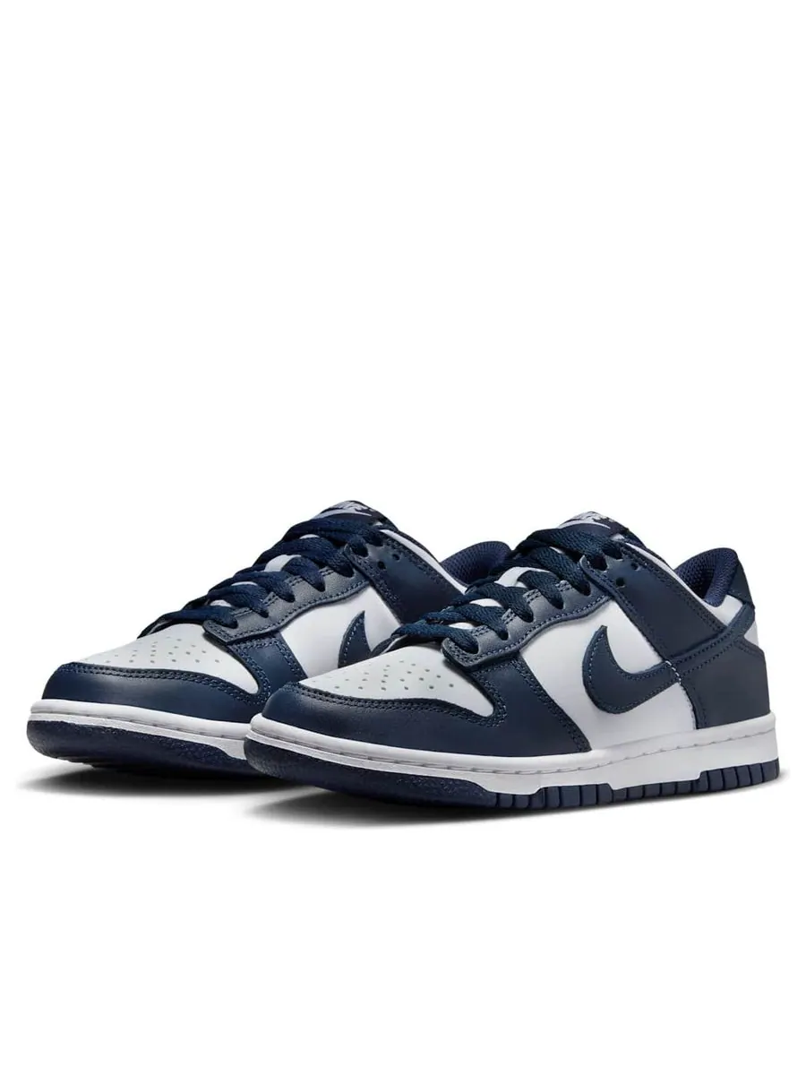 Кроссовки (GS) Nike Dunk Low 'White Midnight Navy' — изображение 3 из 6, белый