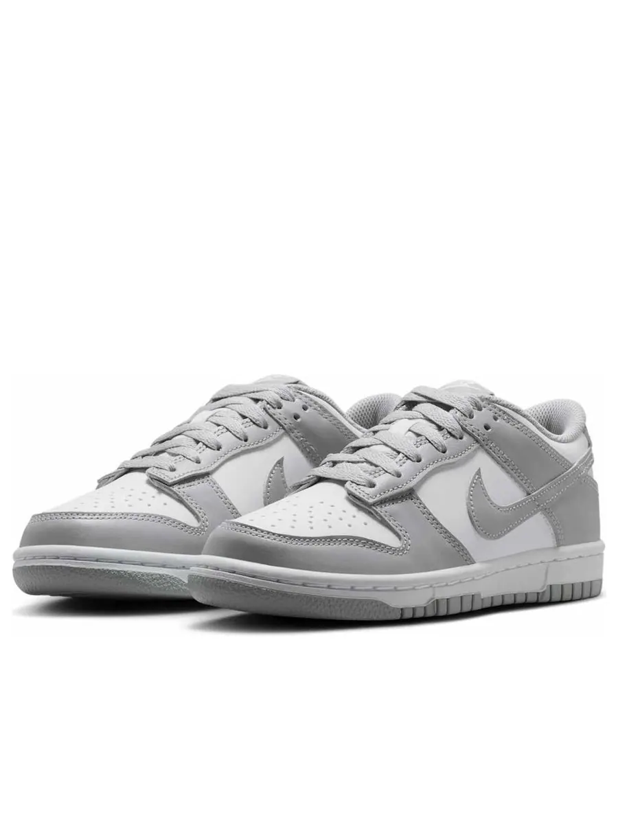 Кроссовки (GS) Nike Dunk Low 'White Light Smoke Grey' — изображение 3 из 6, белый