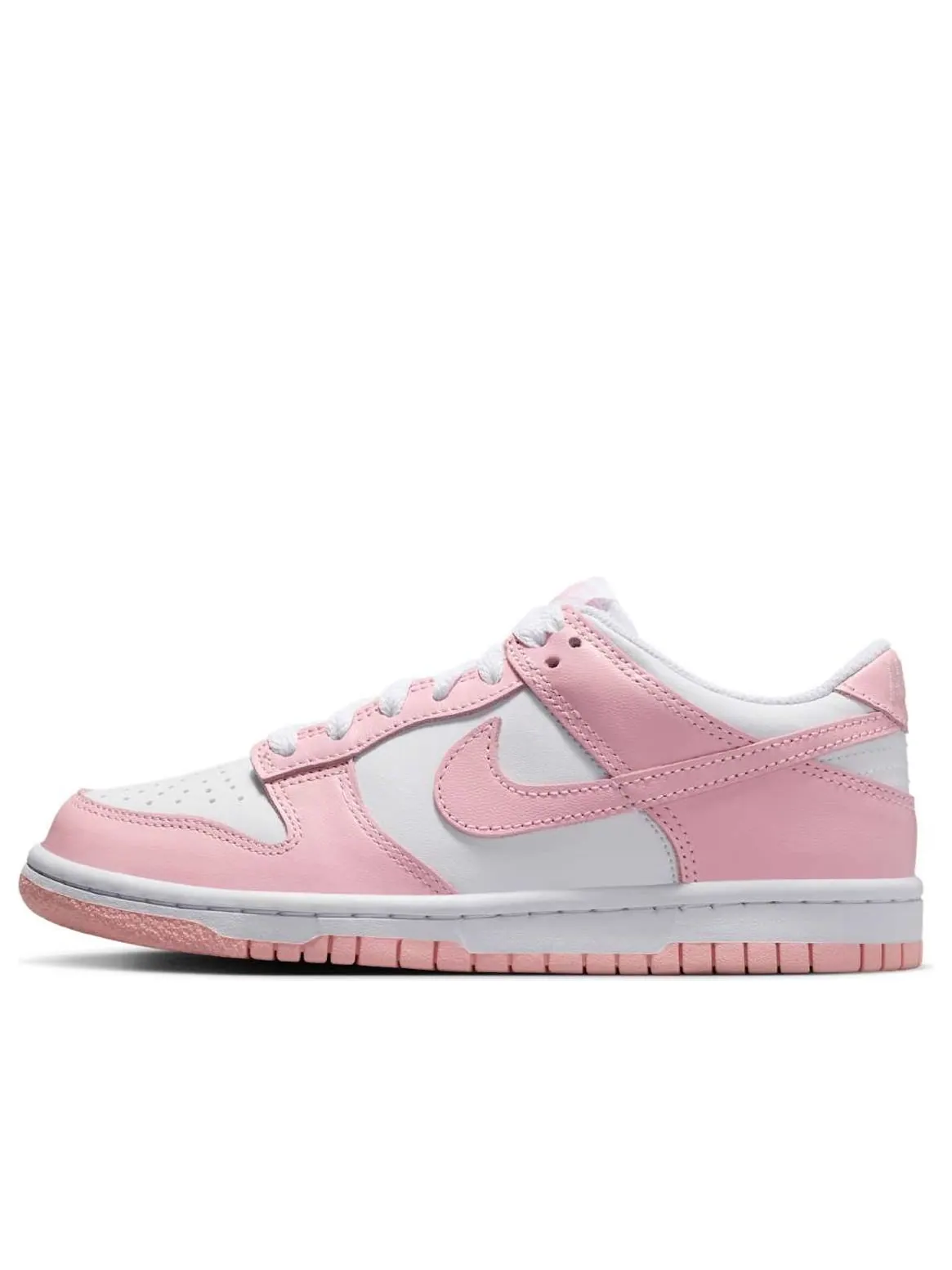 Кроссовки (GS) Nike Dunk Low 'White Medium Soft Pink' — изображение 1 из 6, белый