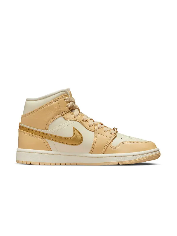 Кроссовки 1 mid 'pale vanilla gold' Air Jordan — изображение 2 из 4