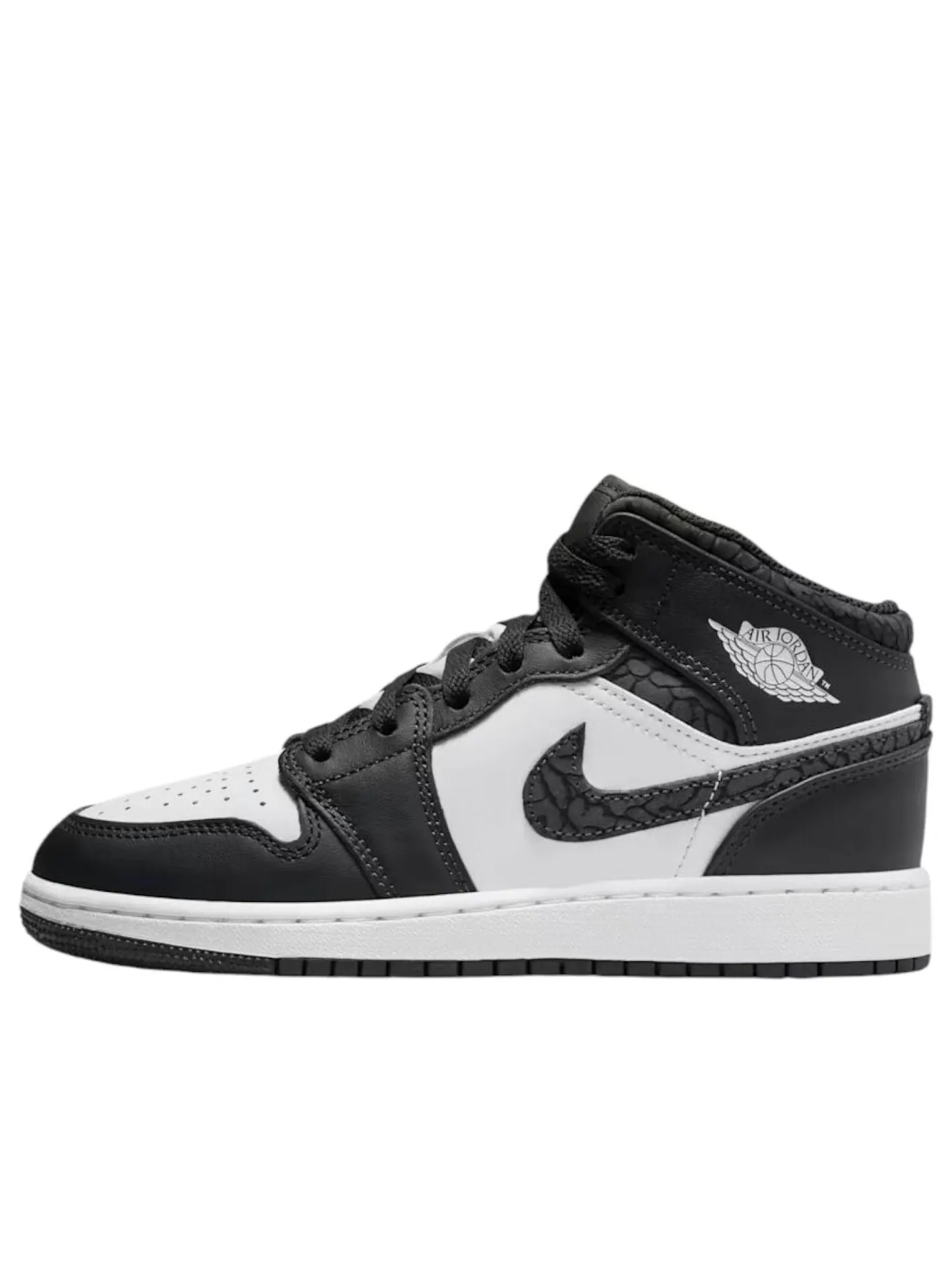 (GS) Air Jordan 1 Mid SE 'Panda Elephant' — изображение 1 из 6, черный/белый/черный