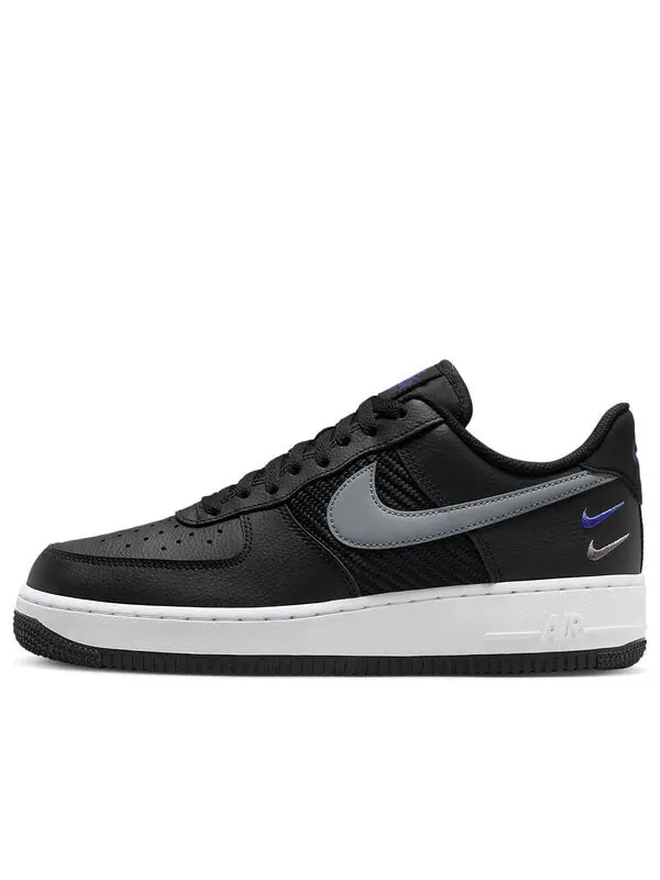 Кроссовки air force 1 low '07 'double swoosh black racer blue' Nike — изображение 1 из 4, черный/синий-серый