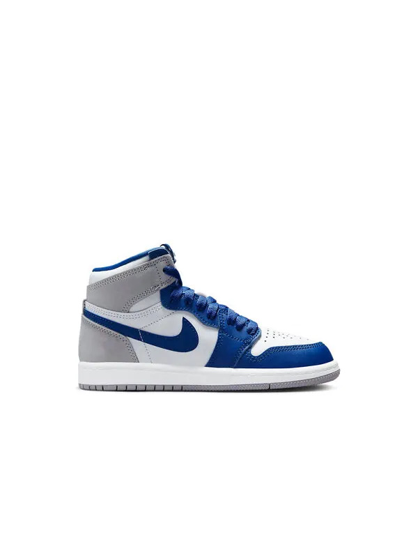 Кроссовки 1 ретро высокие og Air Jordan — изображение 2 из 4, синий/белый/серый