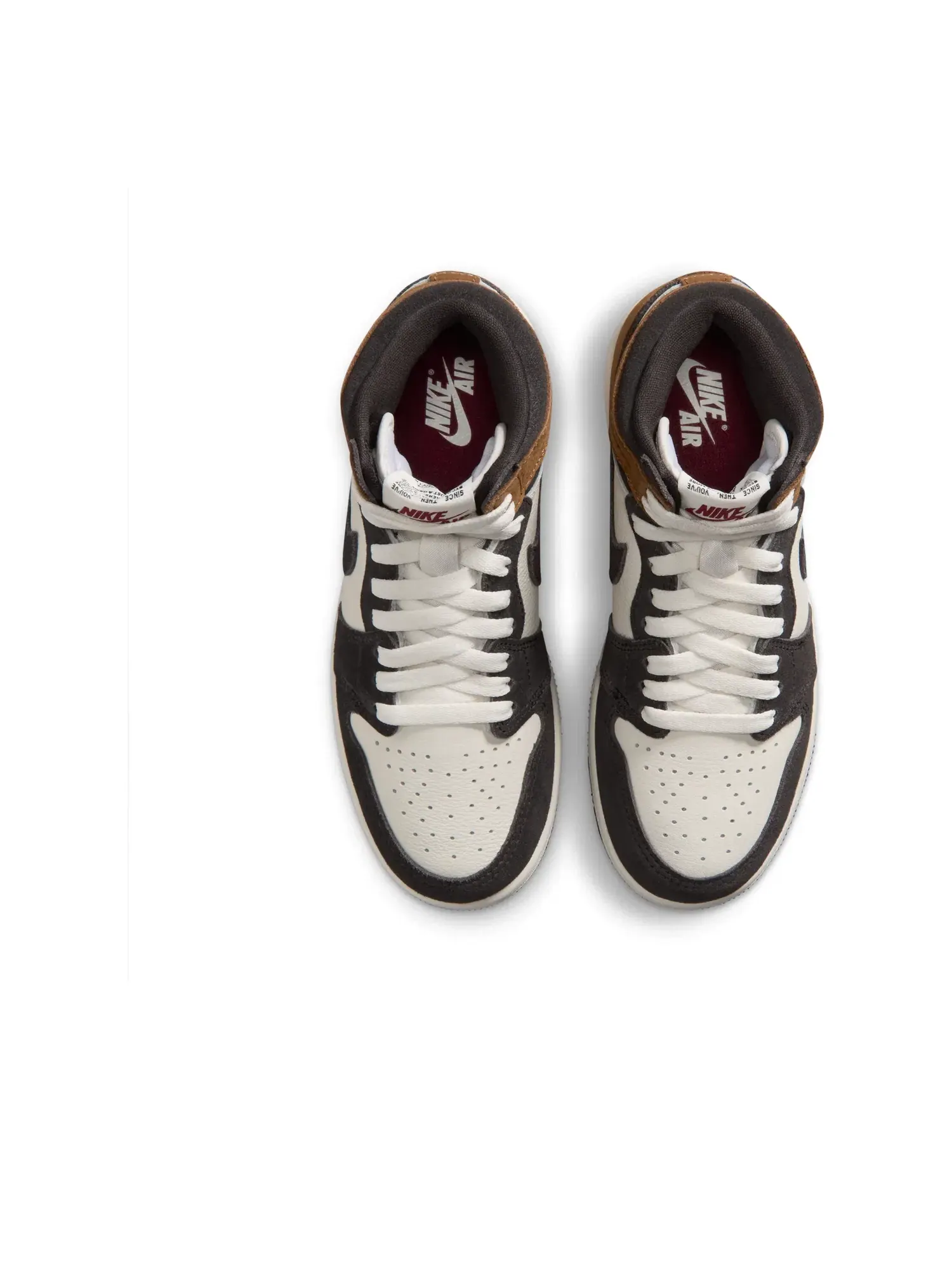 Детские кроссовки высокие с кожаным верхом Air Jordan 1 High OG Love Letter — изображение 3 из 7, коричневый