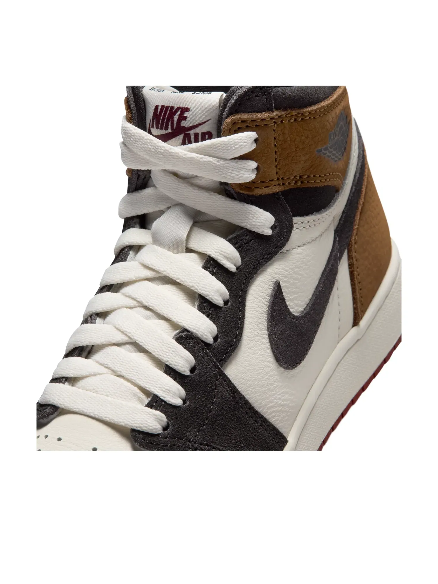 Детские кроссовки высокие с кожаным верхом Air Jordan 1 High OG Love Letter — изображение 6 из 7, коричневый