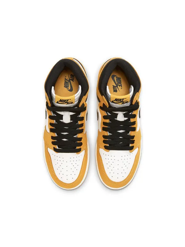 Кроссовки (GS) Air Jordan 1 Retro High OG 'Yellow Ochre' — изображение 4 из 4, желтый/черный