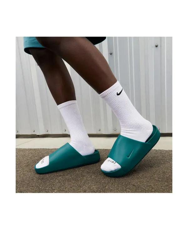 Тапочки calm slide 'geode teal' Nike — изображение 2 из 4, зеленый