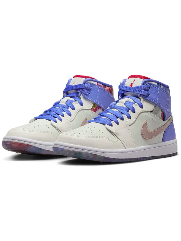 Кроссовки 1 mid se 'valentine's day flowers' Air Jordan — изображение 2 из 4, фиолетовый