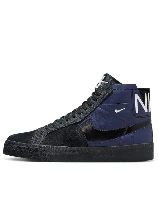 Кроссовки sb blazer mid premium 'black/navy' Nike — изображение 1 из 4, черный/темно-синий