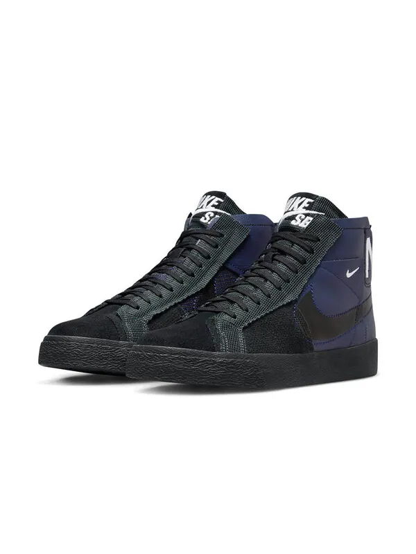 Кроссовки sb blazer mid premium 'black/navy' Nike — изображение 3 из 4, черный/темно-синий