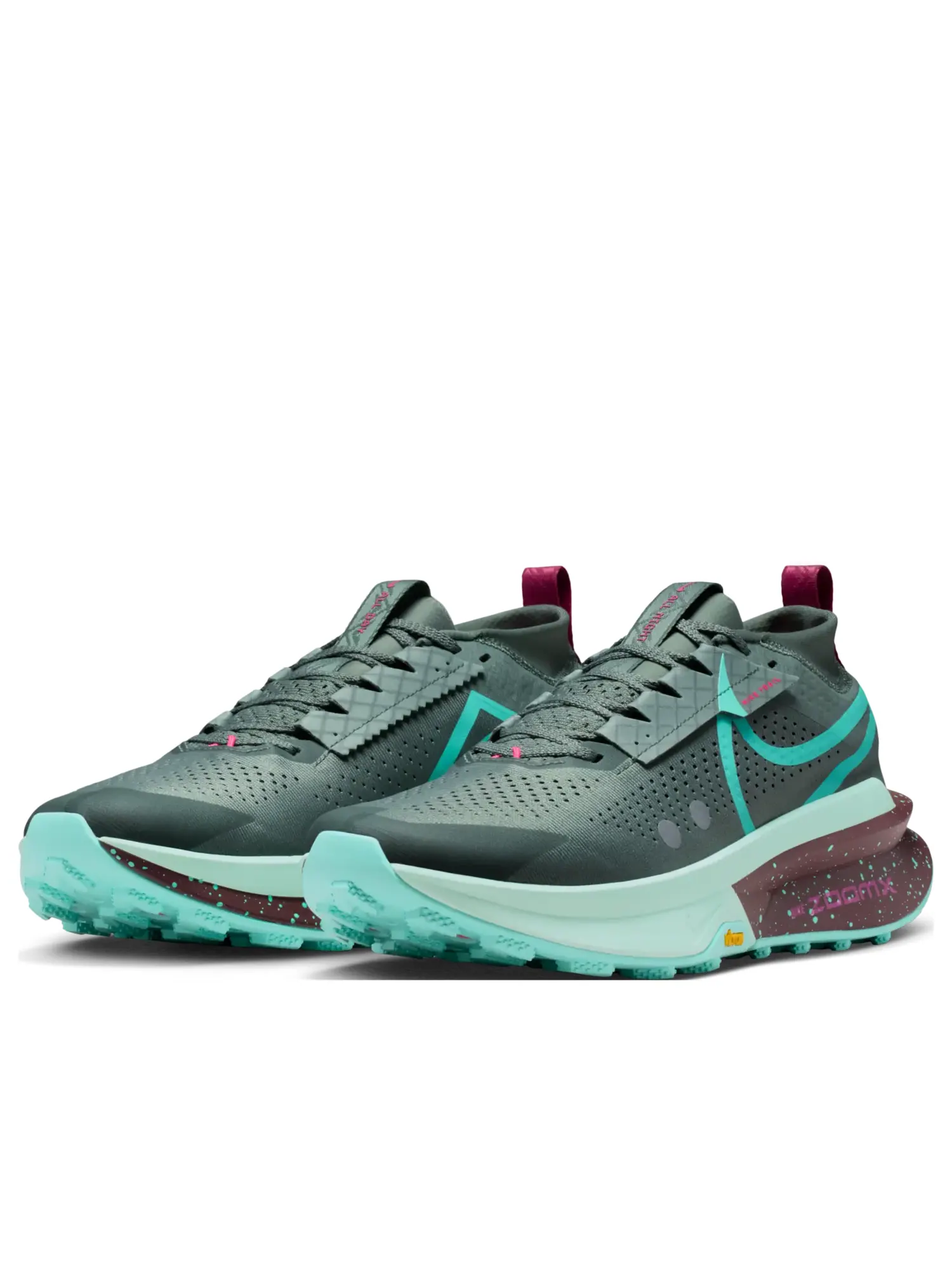 Кроссовки Nike ZoomX Zegama 2 'Clay Green Mint Foam Burgundy' — изображение 4 из 7, зеленый
