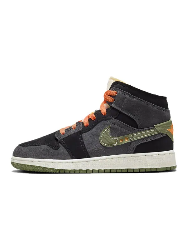 Кроссовки 1 mid se craft 'anthracite light olive' Air Jordan — изображение 2 из 4, светлый оливковый/черный