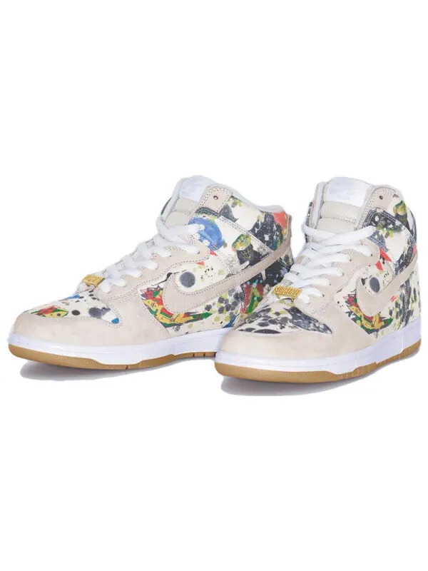 Кроссовки x supreme sb dunk high og qs 'rammellzee' Nike — изображение 2 из 4, белый/белый-мульти