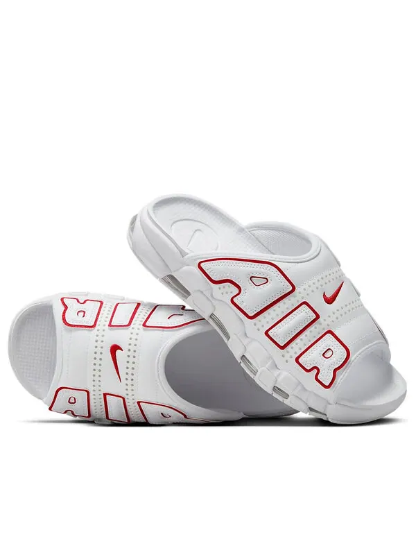 Тапочки air more uptempo slide 'white red' Nike — изображение 1 из 4, белый/красный