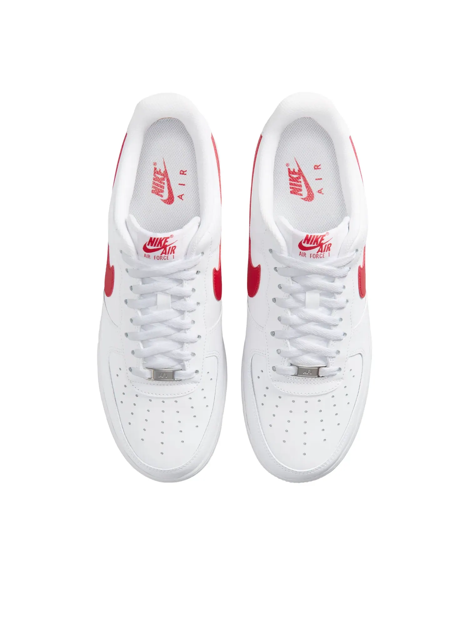 Мужские кроссовки с кожаным верхом Nike Air Force 1 '07 White University Red — изображение 2 из 6, белый