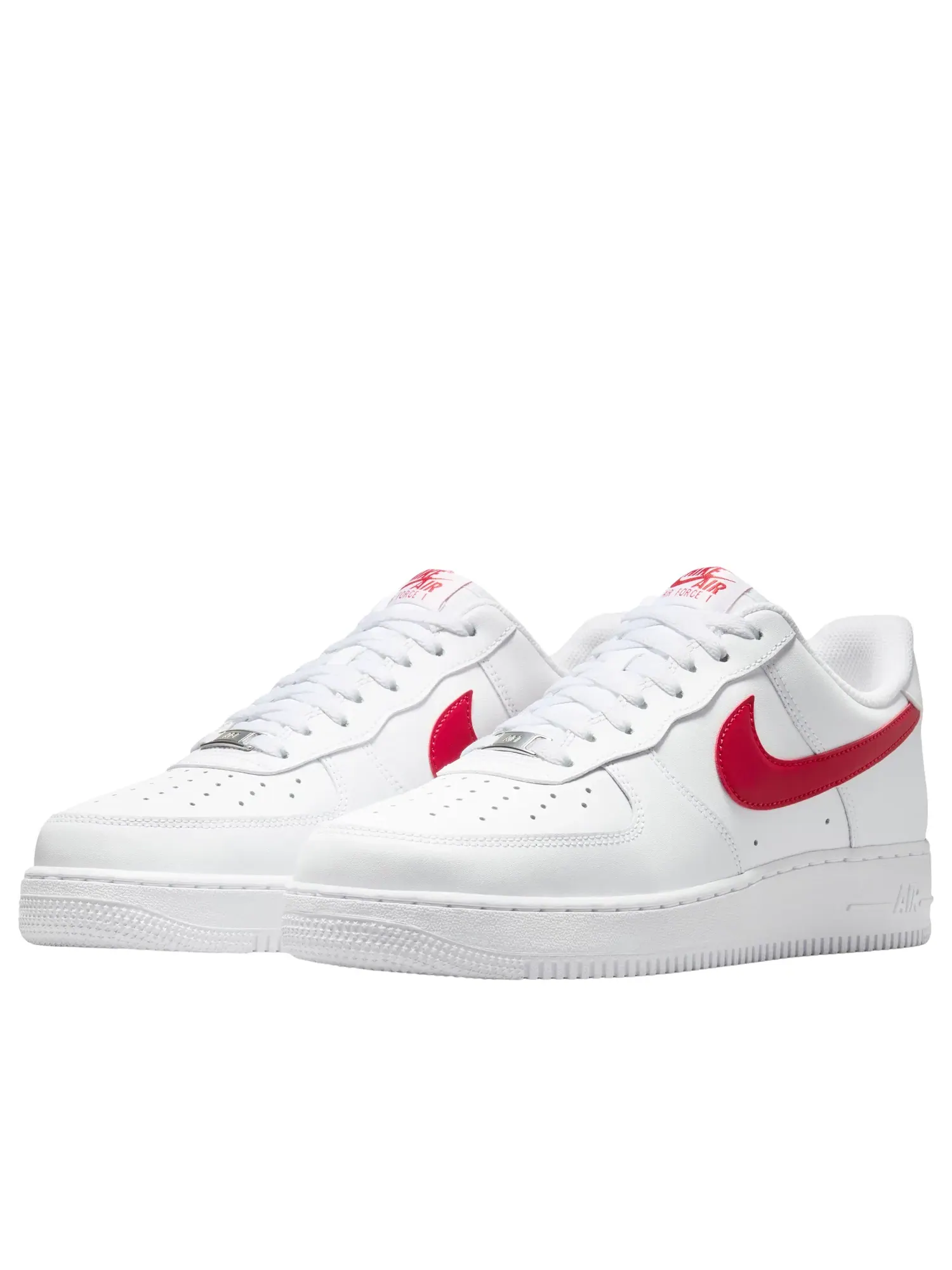 Мужские кроссовки с кожаным верхом Nike Air Force 1 '07 White University Red — изображение 4 из 6, белый