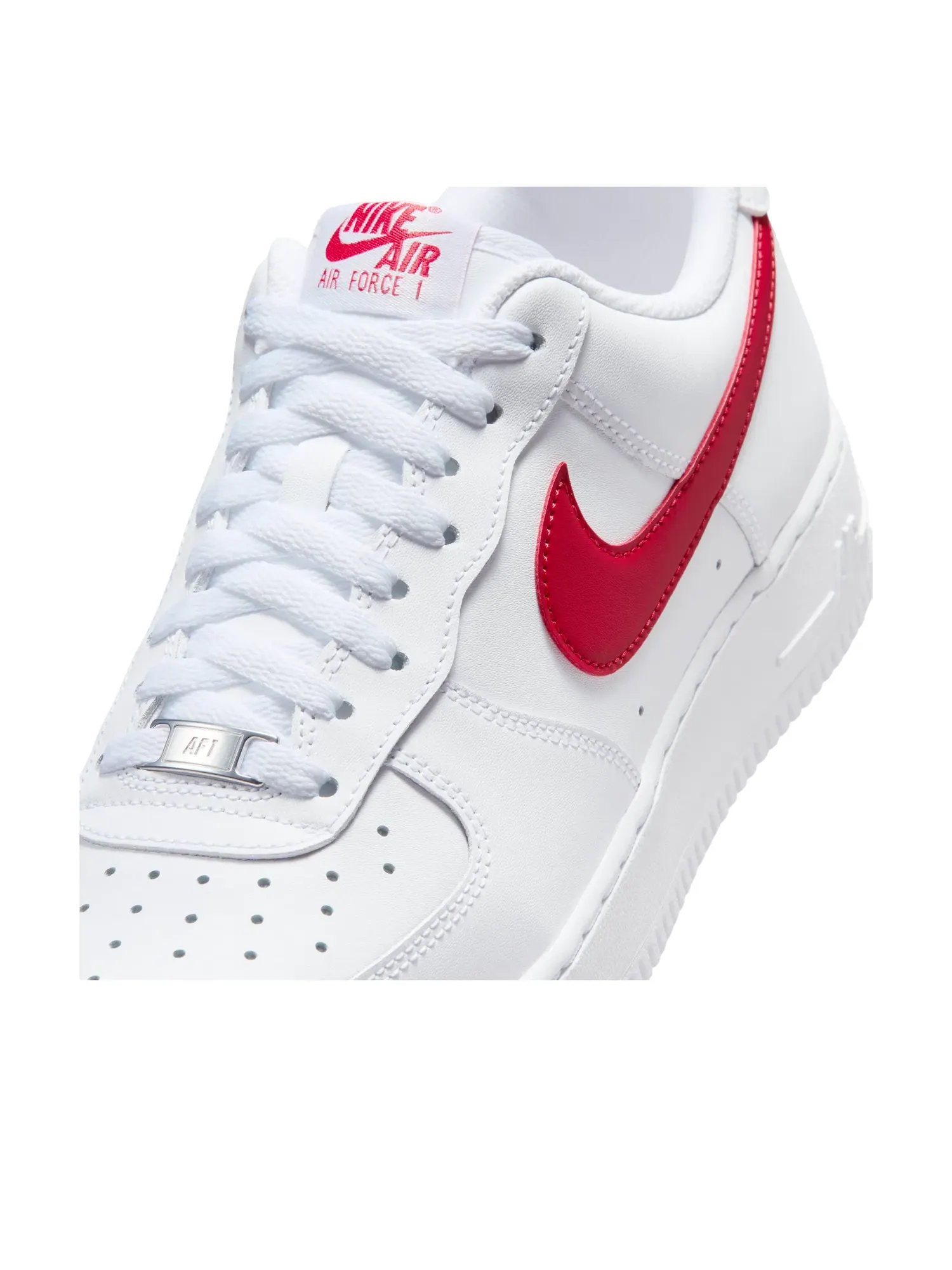 Мужские кроссовки с кожаным верхом Nike Air Force 1 '07 White University Red — изображение 5 из 6, белый