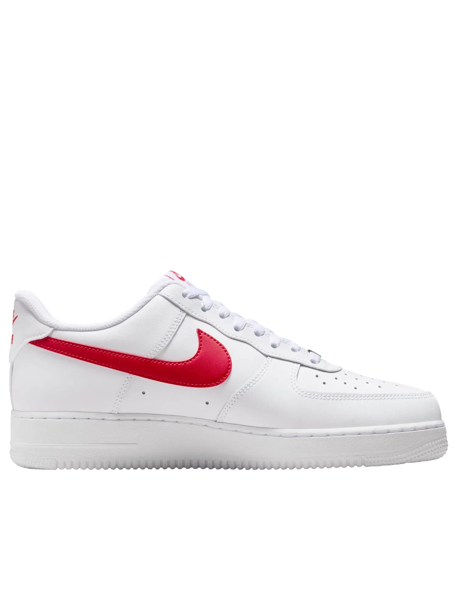 Мужские кроссовки с кожаным верхом Nike Air Force 1 '07 White University Red — изображение 6 из 6, белый