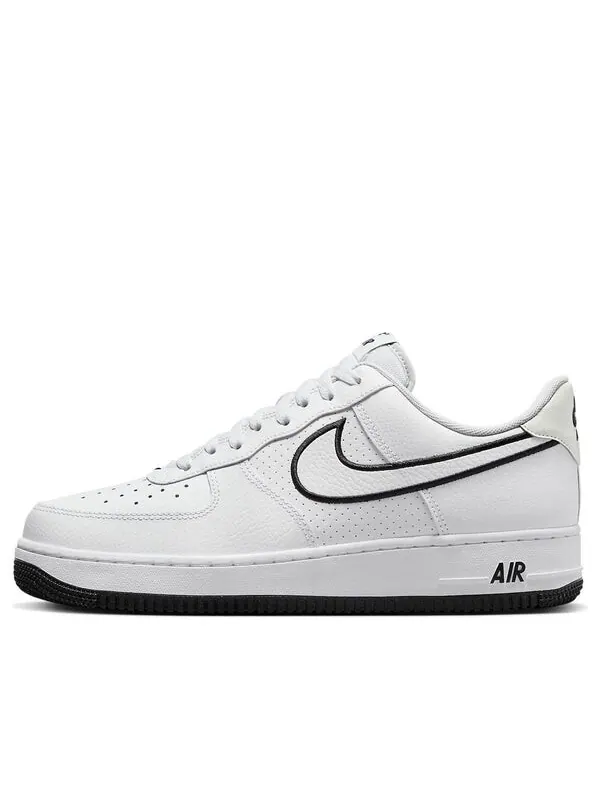 Кроссовки air force 1 '07 'embroidered swoosh - white black' Nike — изображение 1 из 4, белый/черный