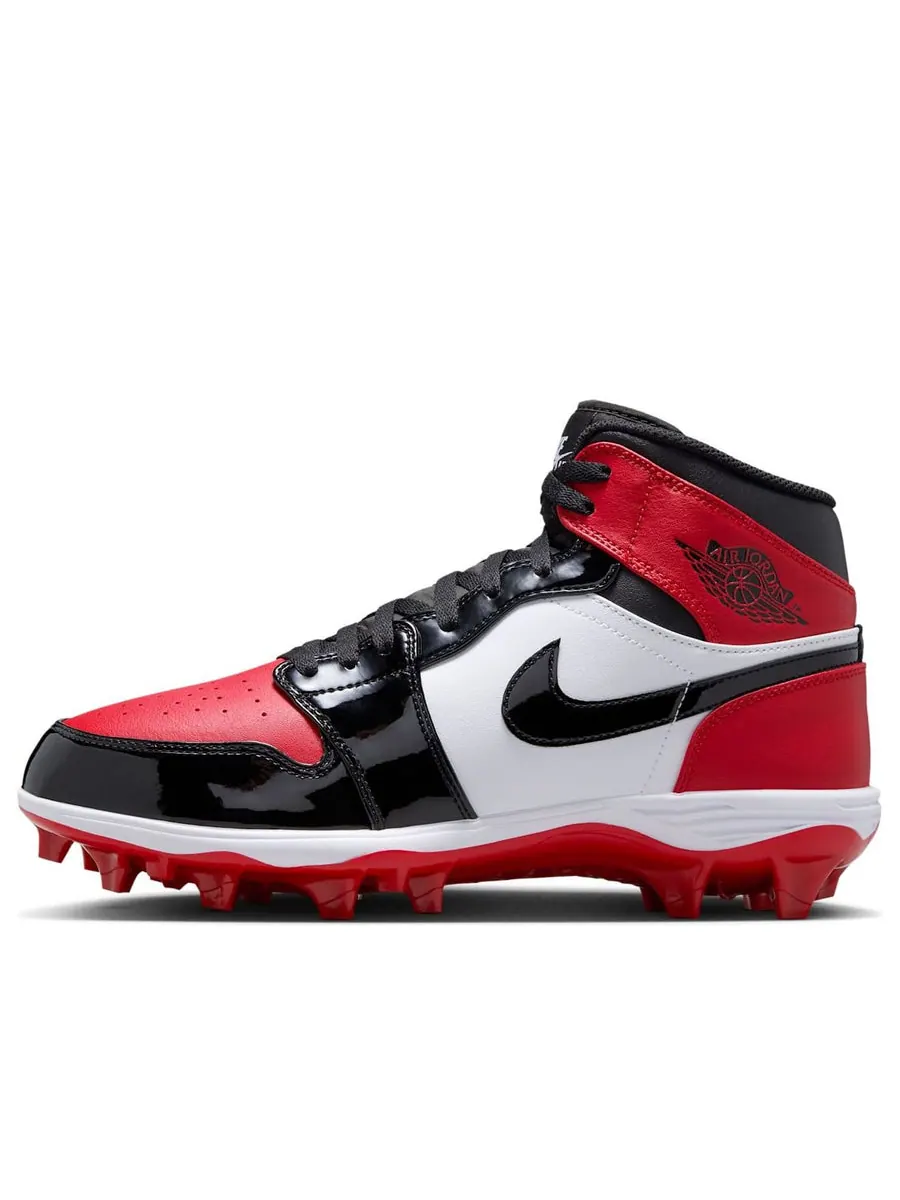 Кроссовки Air Jordan 1 Mid TD Cleat 'Bred Toe' — изображение 1 из 6, красный