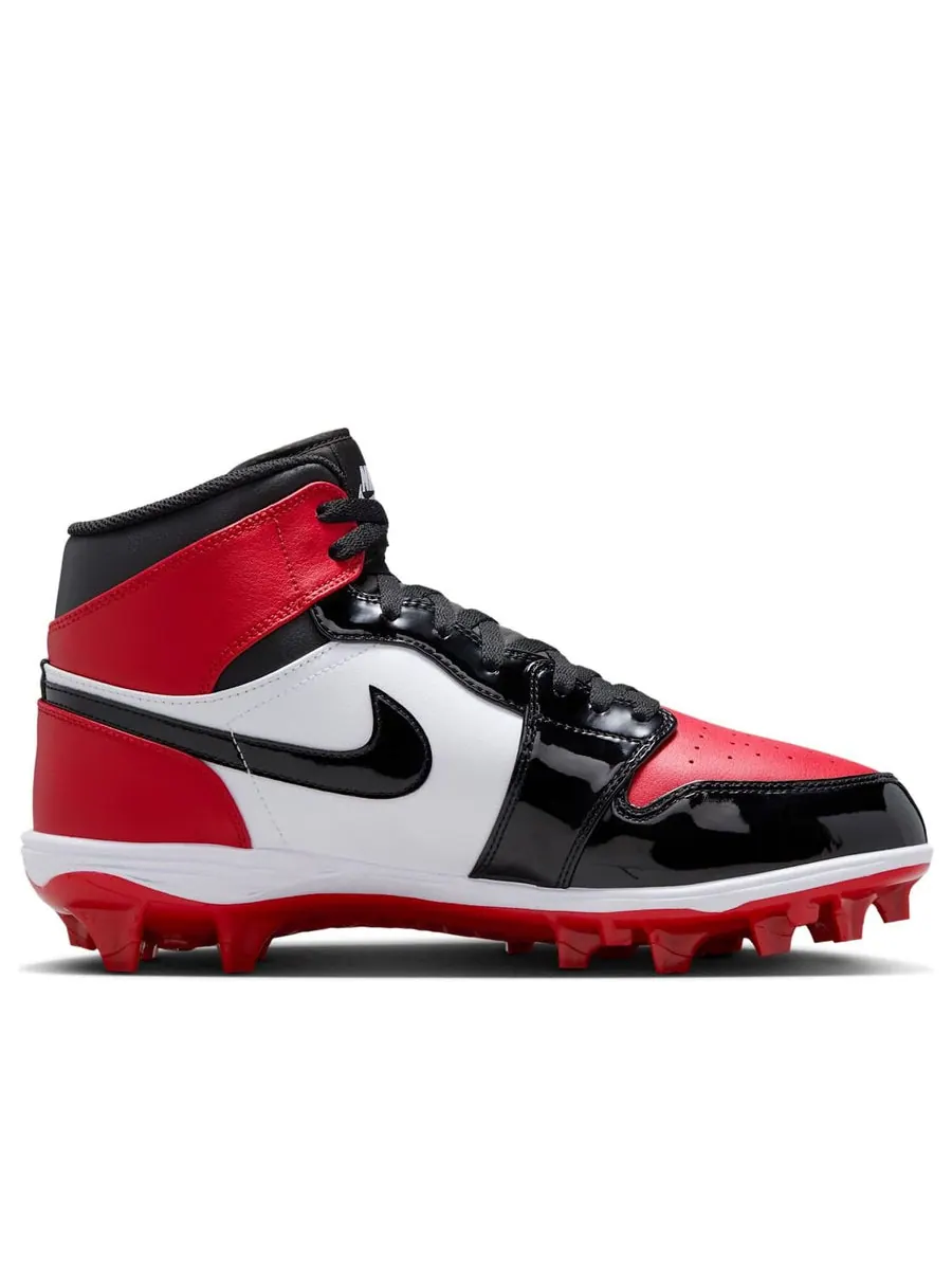 Кроссовки Air Jordan 1 Mid TD Cleat 'Bred Toe' — изображение 2 из 6, красный