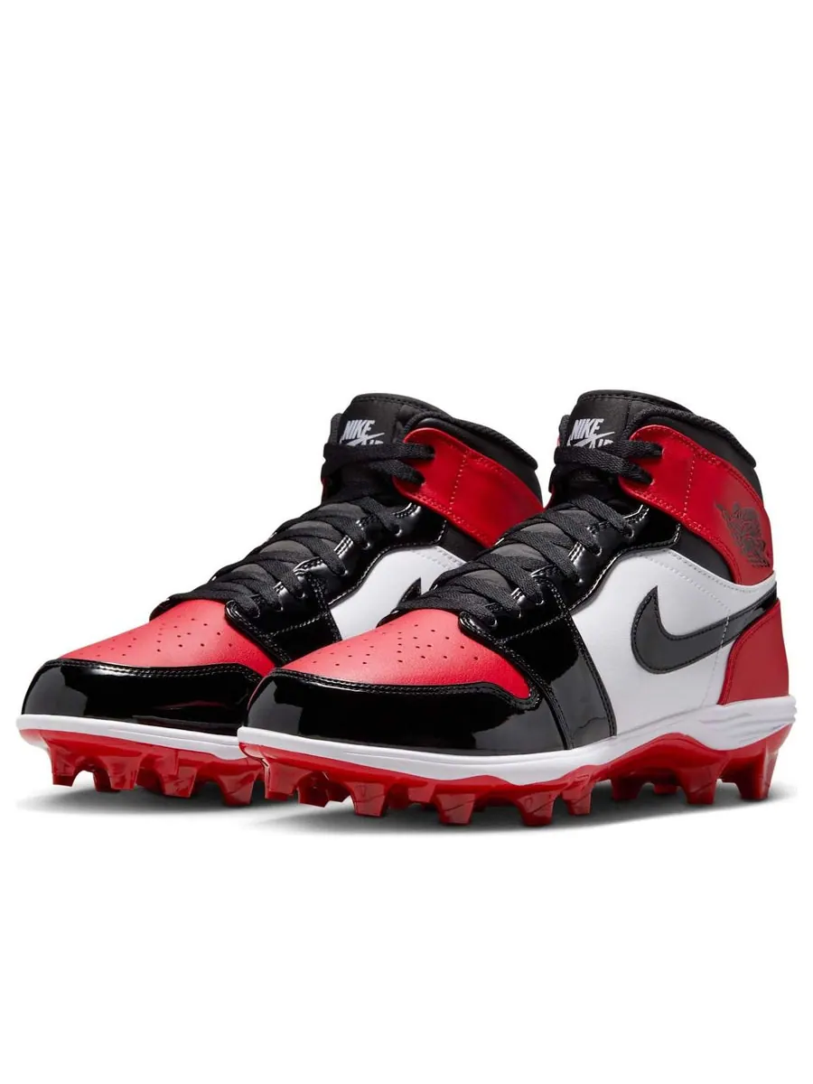 Кроссовки Air Jordan 1 Mid TD Cleat 'Bred Toe' — изображение 3 из 6, красный