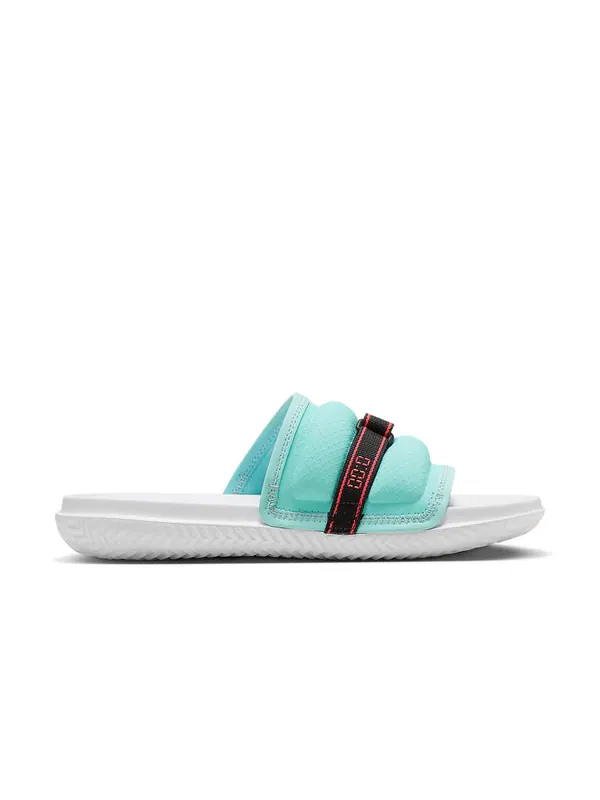 Тапочки super play slide 'island green laser orange' Air Jordan — изображение 3 из 4, белый-черный
